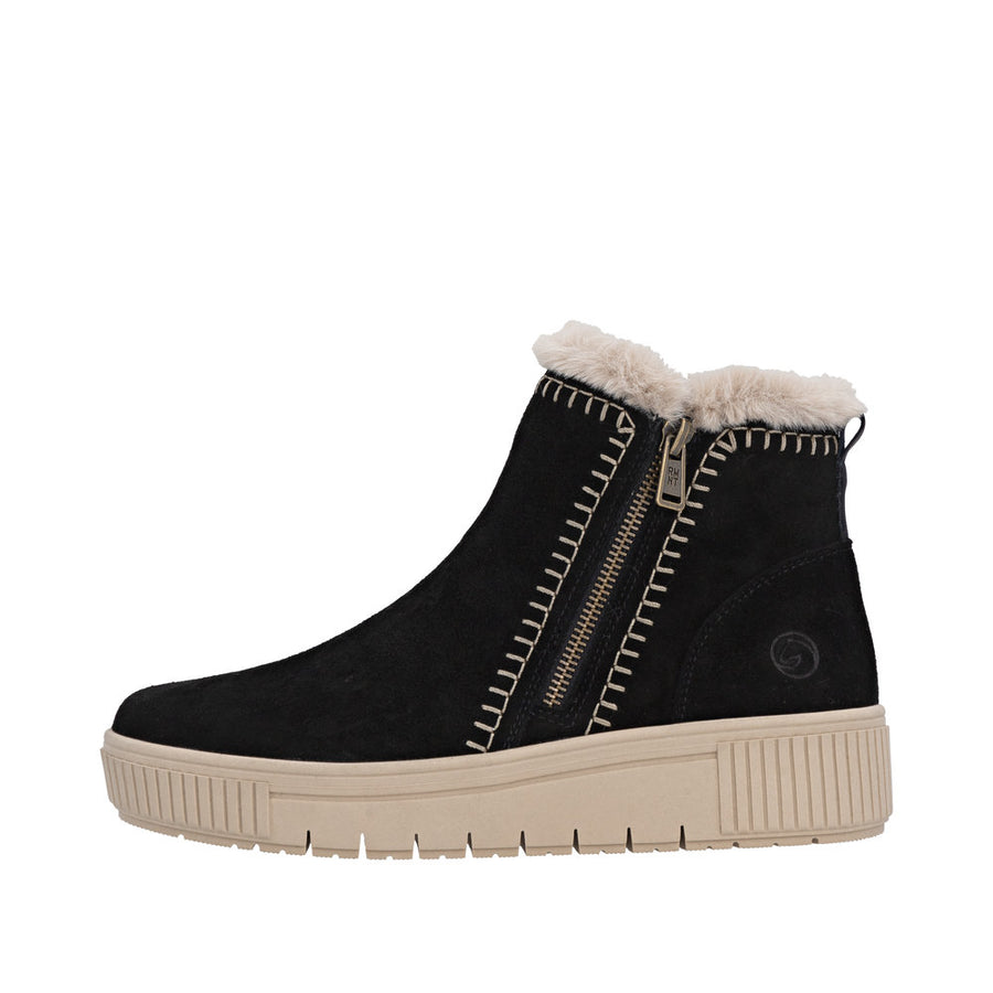 Remonte D3B70-03 Wide Fit Wool Lined Black Boots