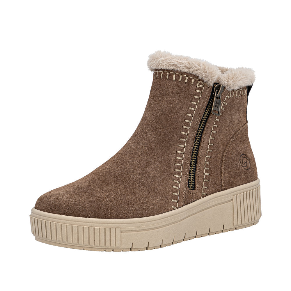 Remonte D3B70-20 Wide Fit Wool Lined Beige Boots