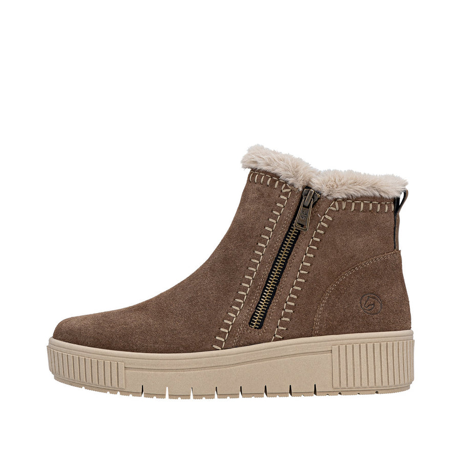 Remonte D3B70-20 Wide Fit Wool Lined Beige Boots