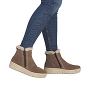 Remonte D3B70-20 Wide Fit Wool Lined Beige Boots