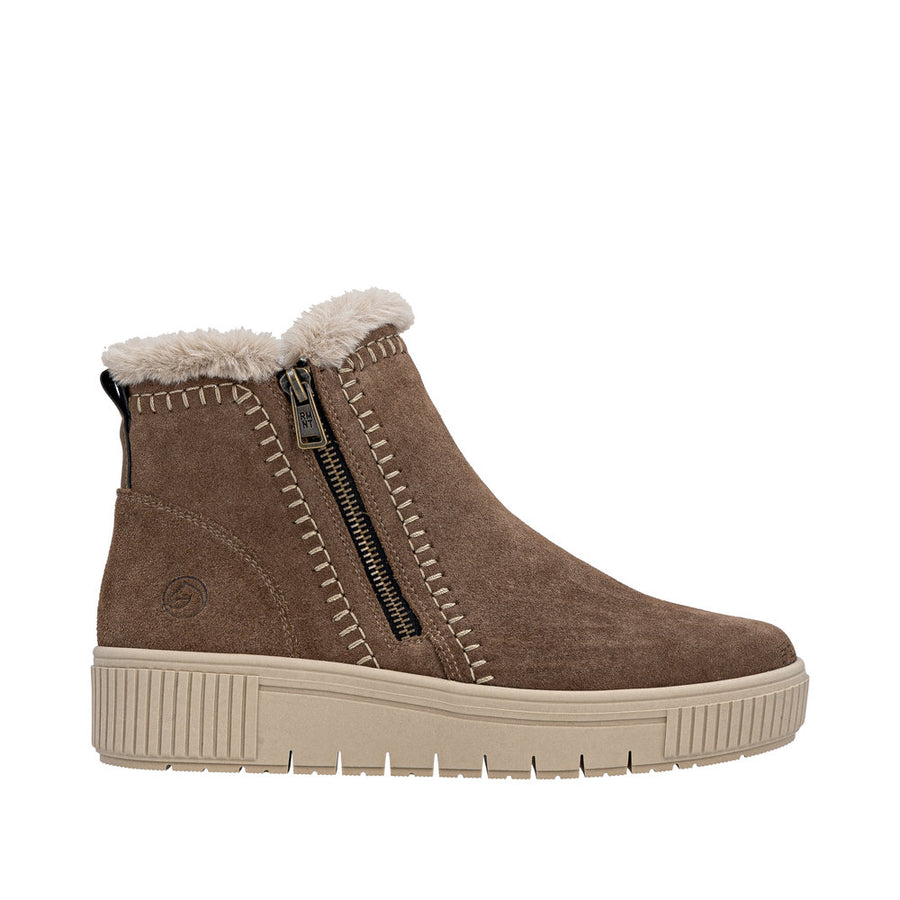 Remonte D3B70-20 Wide Fit Wool Lined Beige Boots