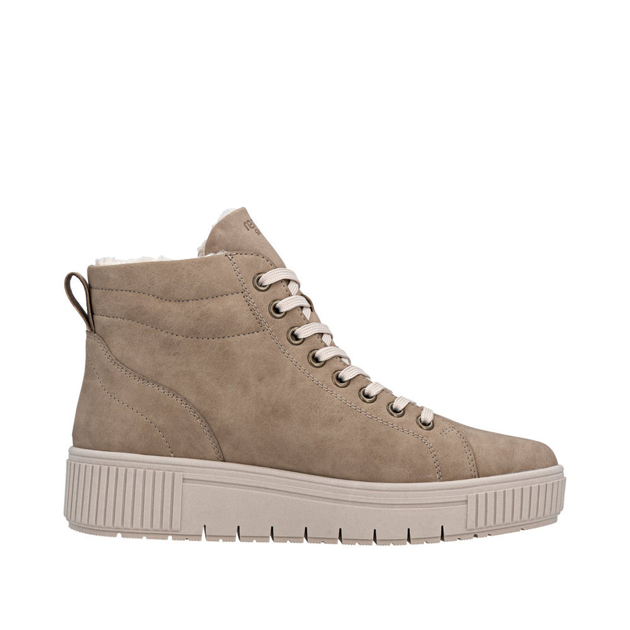 Remonte D3B71-20 Wide Fit Warm Lined Waterproof Beige Boots