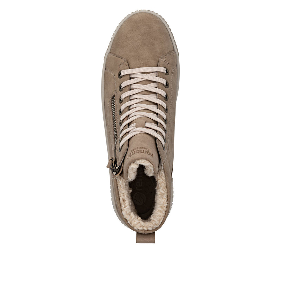 Remonte D3B71-20 Wide Fit Warm Lined Waterproof Beige Boots