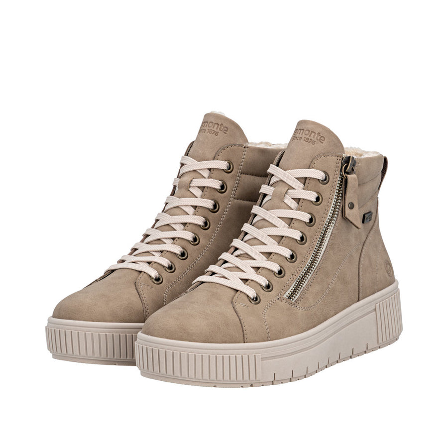Remonte D3B71-20 Wide Fit Warm Lined Waterproof Beige Boots