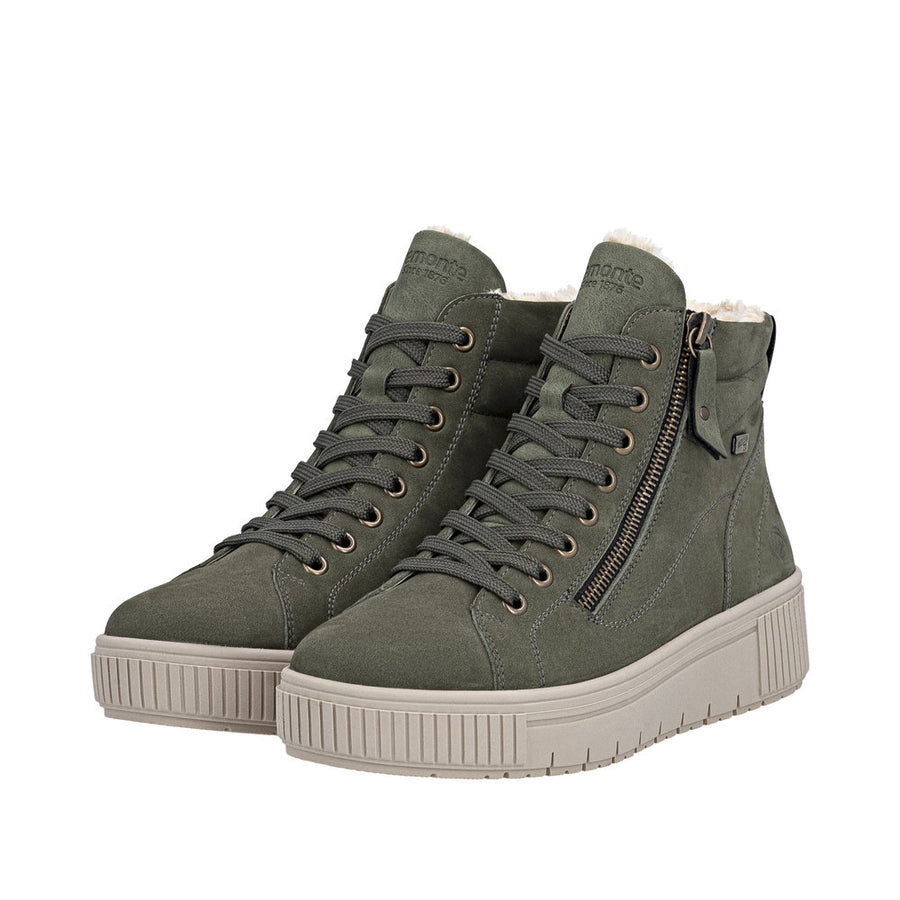 Remonte D3B71-54 Wide Fit Warm Lined Waterproof Green Boots