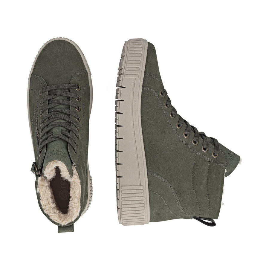 Remonte D3B71-54 Wide Fit Warm Lined Waterproof Green Boots