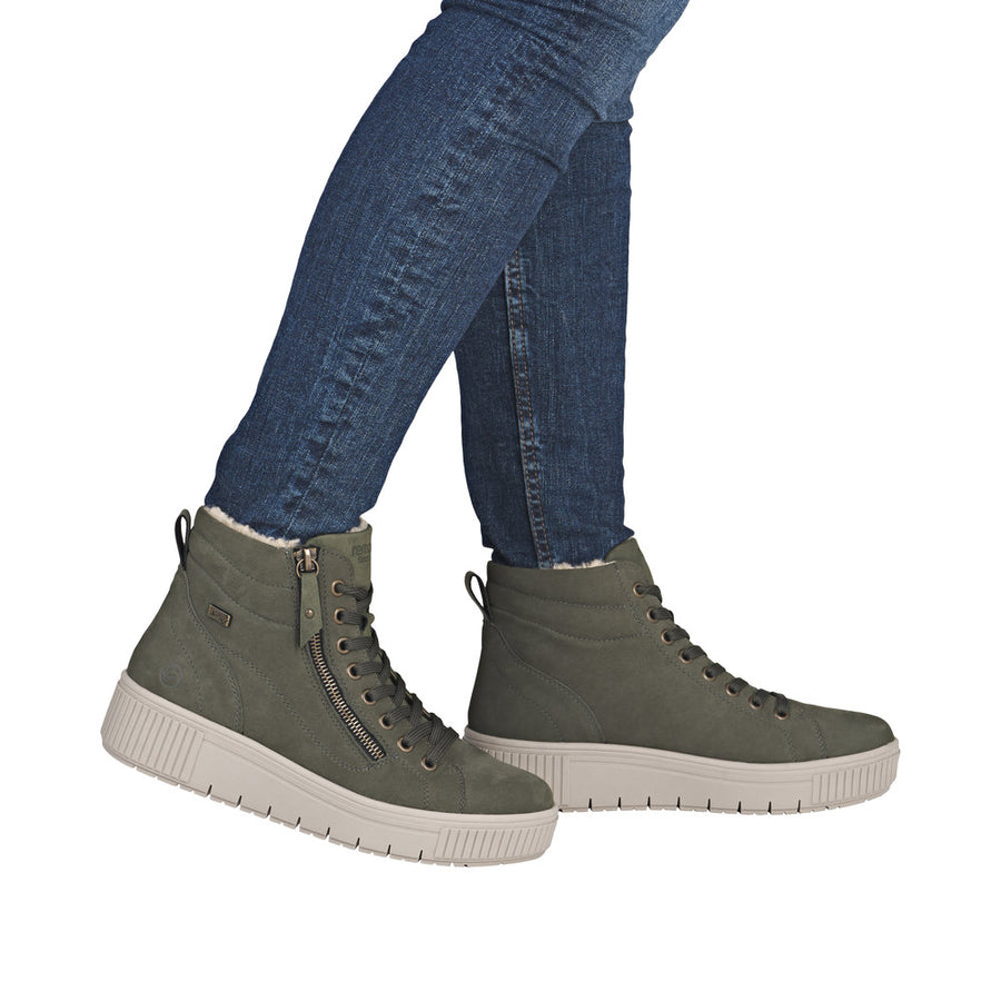 Remonte D3B71-54 Wide Fit Warm Lined Waterproof Green Boots