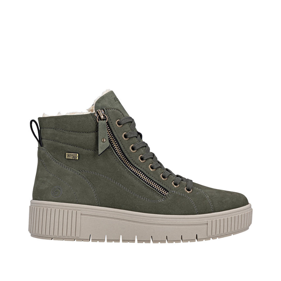 Remonte D3B71-54 Wide Fit Warm Lined Waterproof Green Boots