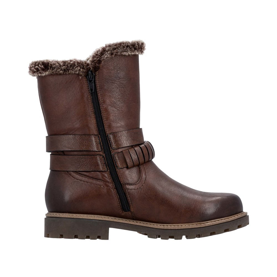 Remonte D3C72-22 Wide Fit Waterproof Wool Lined Mid Length Brown Boots