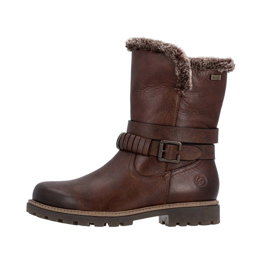 Remonte D3C72-22 Wide Fit Waterproof Wool Lined Mid Length Brown Boots