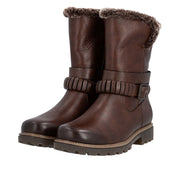 Remonte D3C72-22 Wide Fit Waterproof Wool Lined Mid Length Brown Boots
