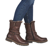 Remonte D3C72-22 Wide Fit Waterproof Wool Lined Mid Length Brown Boots