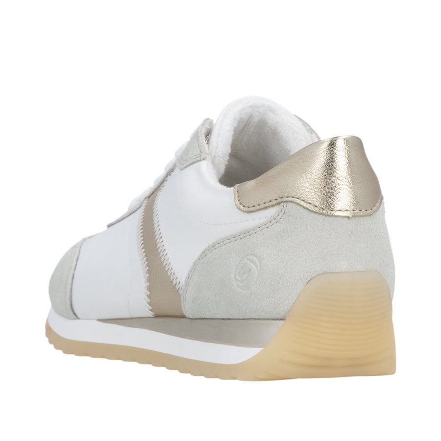 Remonte D3H03-80 Off White/Gold Wide Fit Trainer