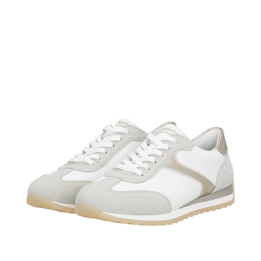 Remonte D3H03-80 Off White/Gold Wide Fit Trainer