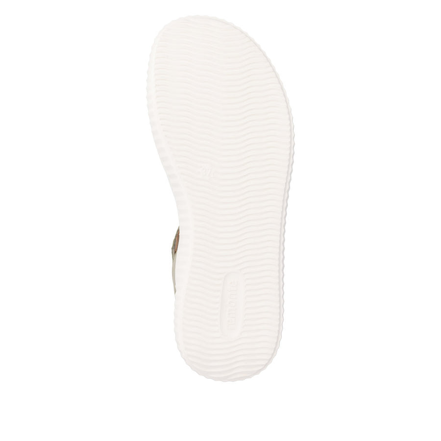 Remonte D3L51-52 Sage Green/Off White Adjustable  Metallic Wide Fit Sandal