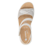 Remonte D3L51-60 Off White/Gold Adjustable Wide Fit Sandal