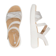 Remonte D3L51-60 Off White/Gold Adjustable Wide Fit Sandal