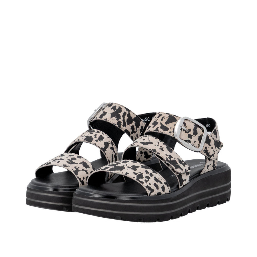 Remonte D3N50-60 Black/White Coe Print Sandal