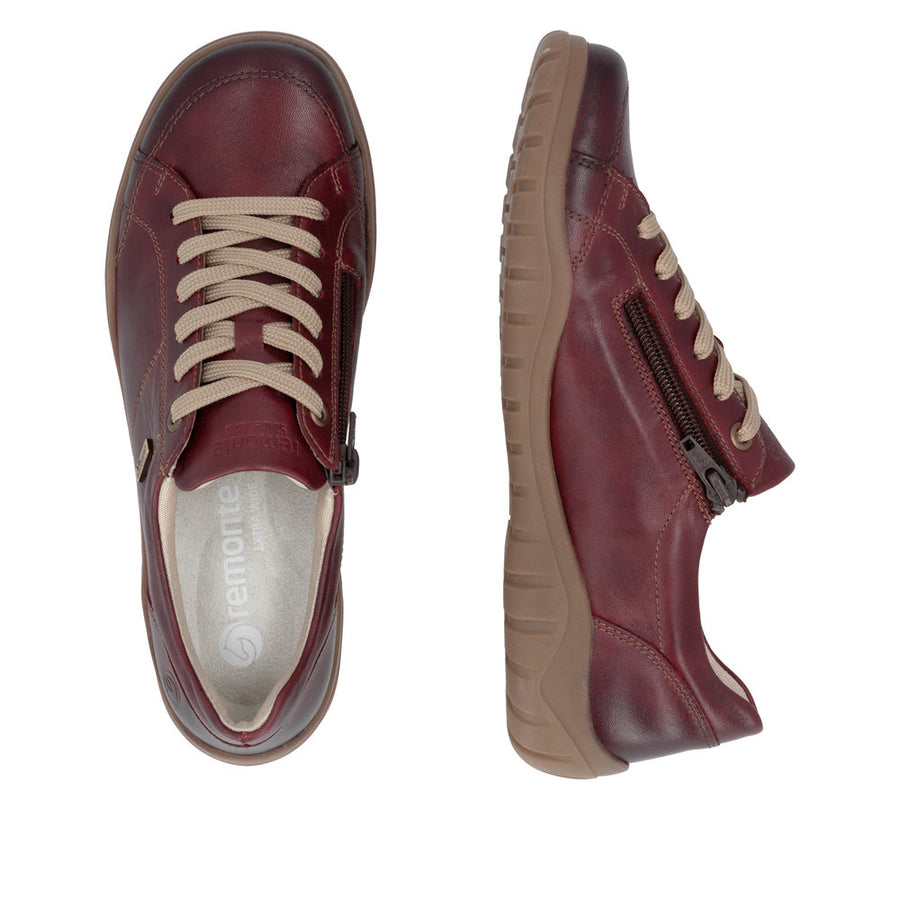 Remonte D3T00-35 Waterproof Wide Fit wine Shoes