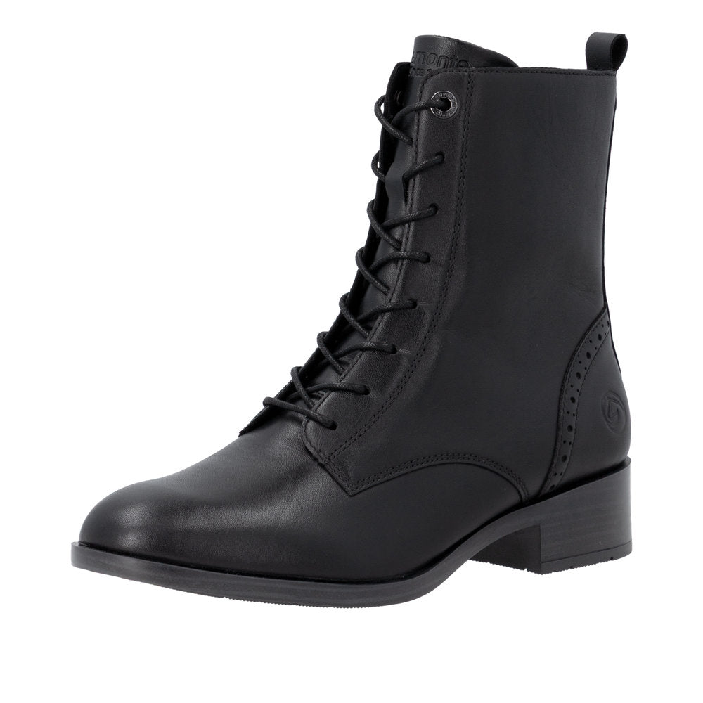 Remonte D3U71-00 Wide Fit Lace up Black Boots