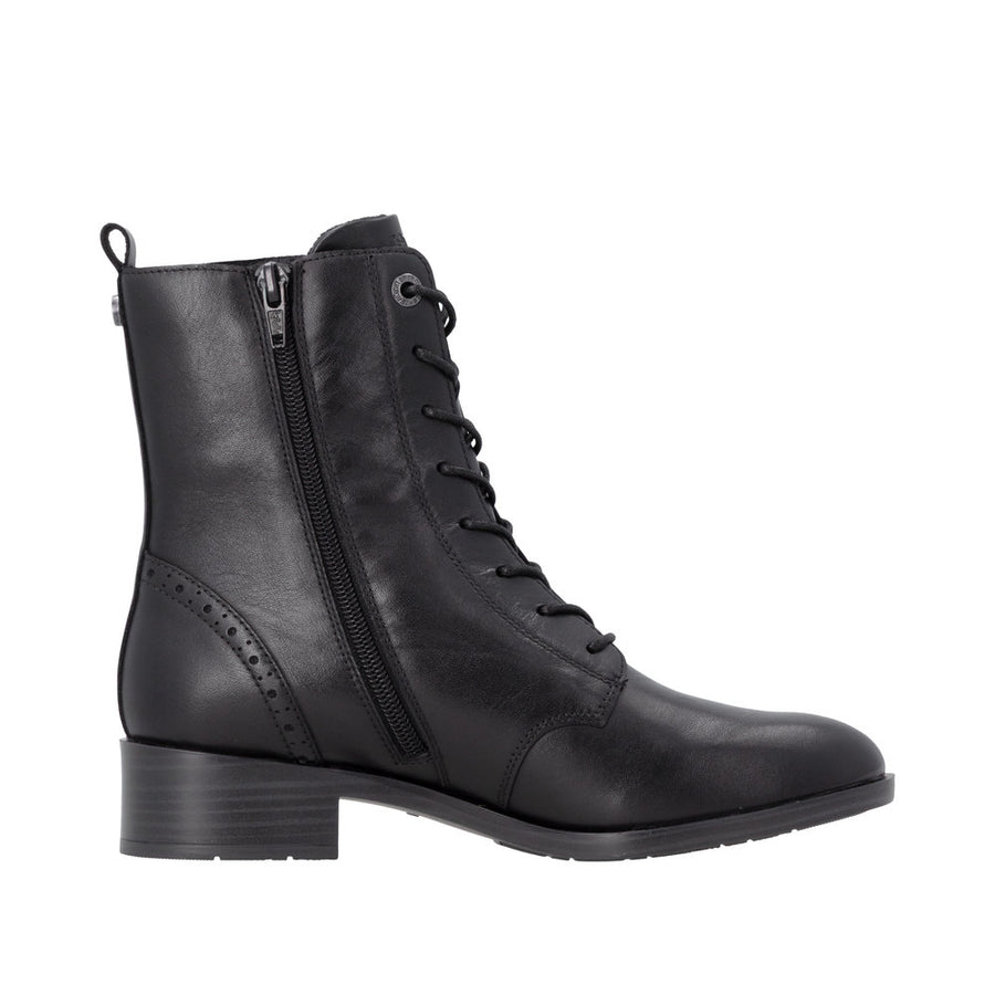 Remonte D3U71-00 Wide Fit Lace up Black Boots