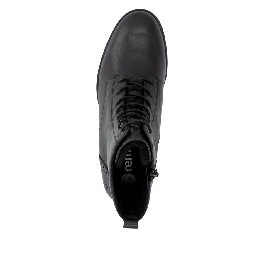 Remonte D3U71-00 Wide Fit Lace up Black Boots