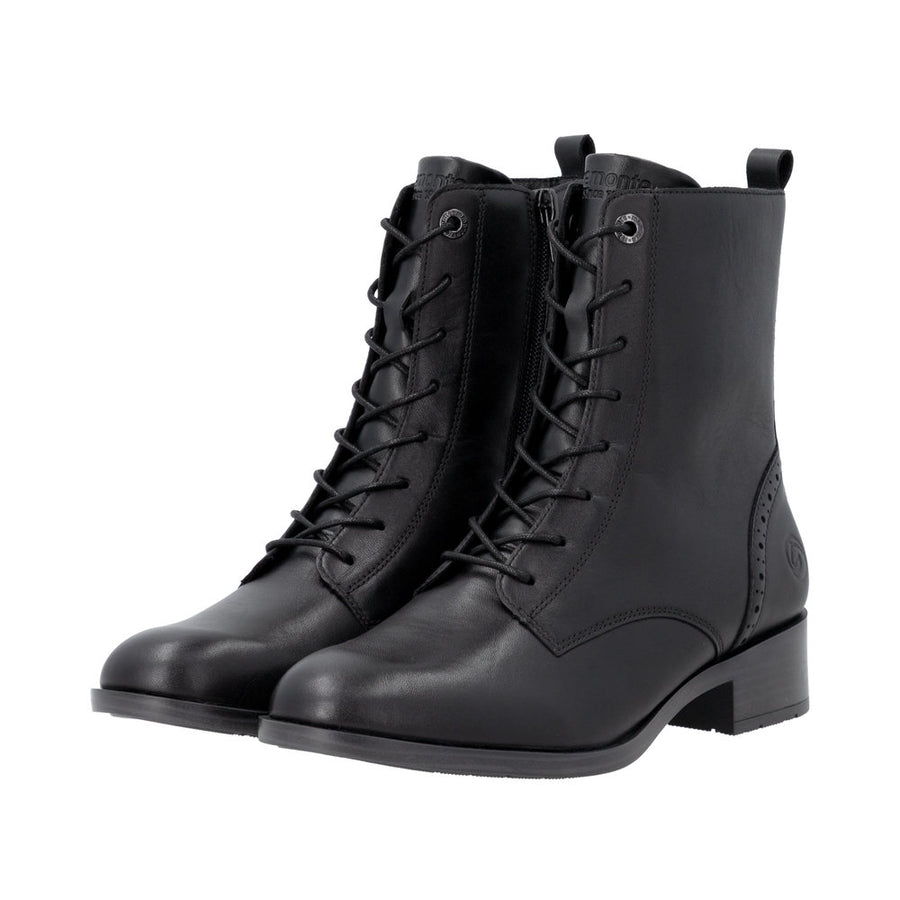 Remonte D3U71-00 Wide Fit Lace up Black Boots