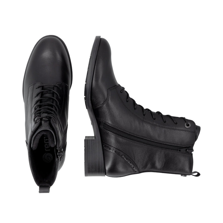 Remonte D3U71-00 Wide Fit Lace up Black Boots