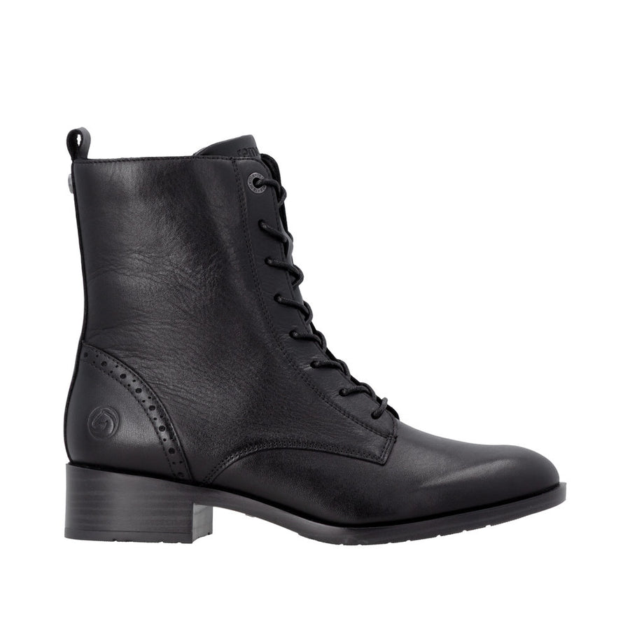Remonte D3U71-00 Wide Fit Lace up Black Boots