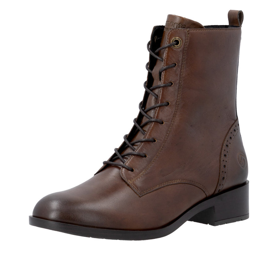 Remonte D3U71-22 Wide Fit Lace up Brown Boots