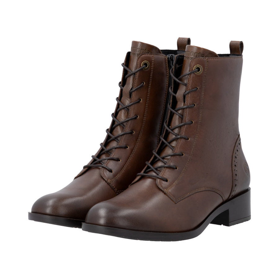 Remonte D3U71-22 Wide Fit Lace up Brown Boots
