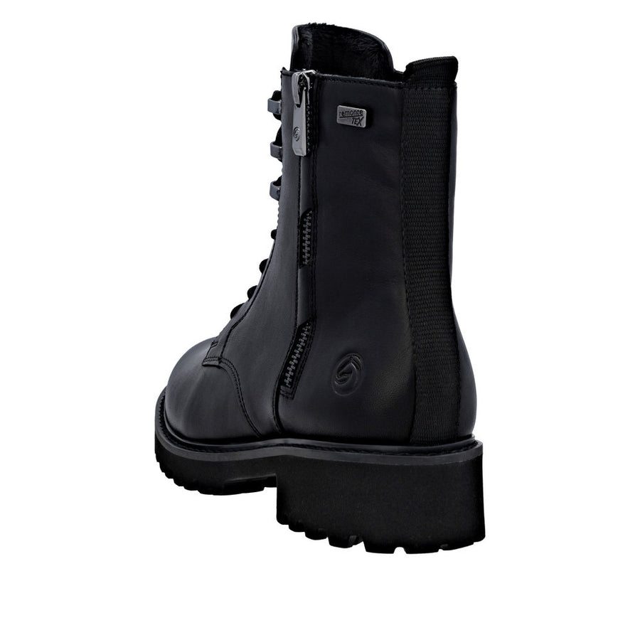Remonte D8656-00 Waterproof Wide Fit Black Boots