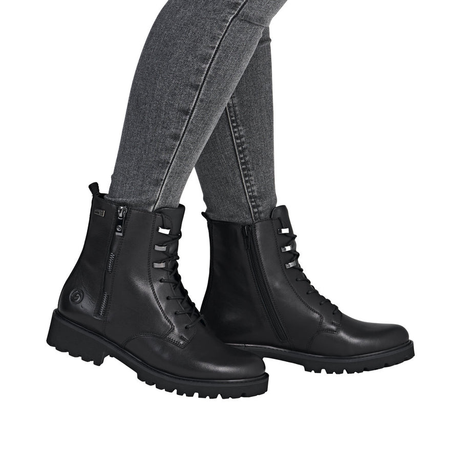 Remonte D8656-00 Waterproof Wide Fit Black Boots