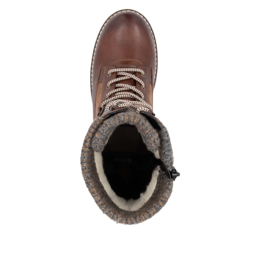 Remonte D9380-20 Wide Fit Lambswool Lined Waterproof Tall Brown Boots