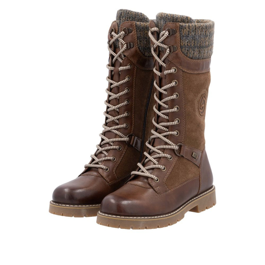 Remonte D9380-20 Wide Fit Lambswool Lined Waterproof Tall Brown Boots