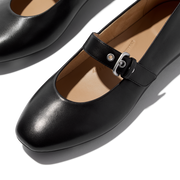 FitFlop E3D-090 All Black Delicato Leather Mary Janes
