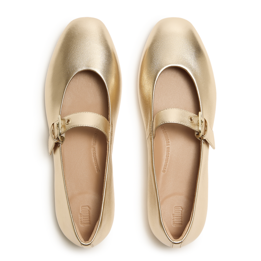 FitFlop E3D-675 Platino Delicato Leather Mary Janes