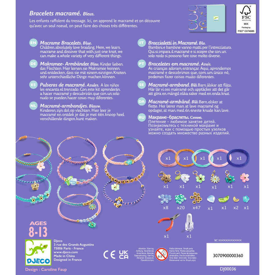 Djeco Blue Macrame Bracelet Kit - DJ00036