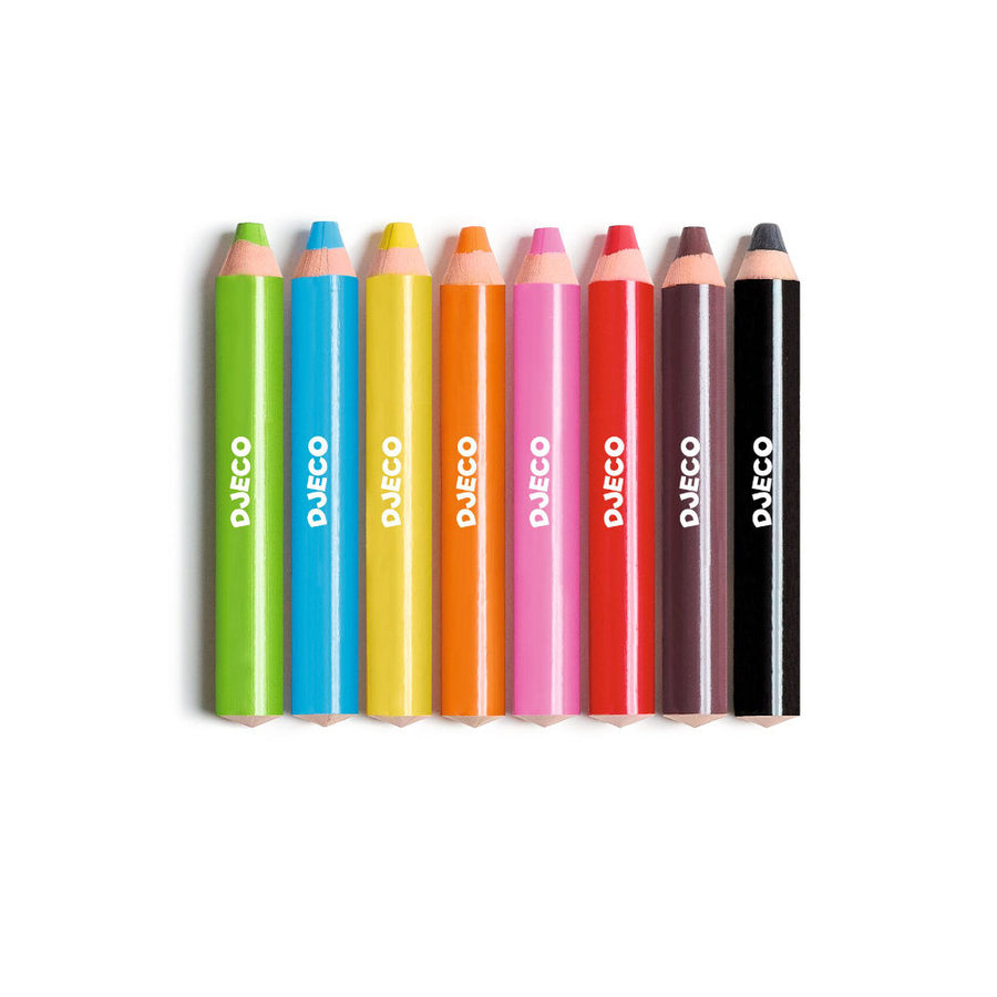 Djeco 8 Chunky Wax Crayons - DJ00970