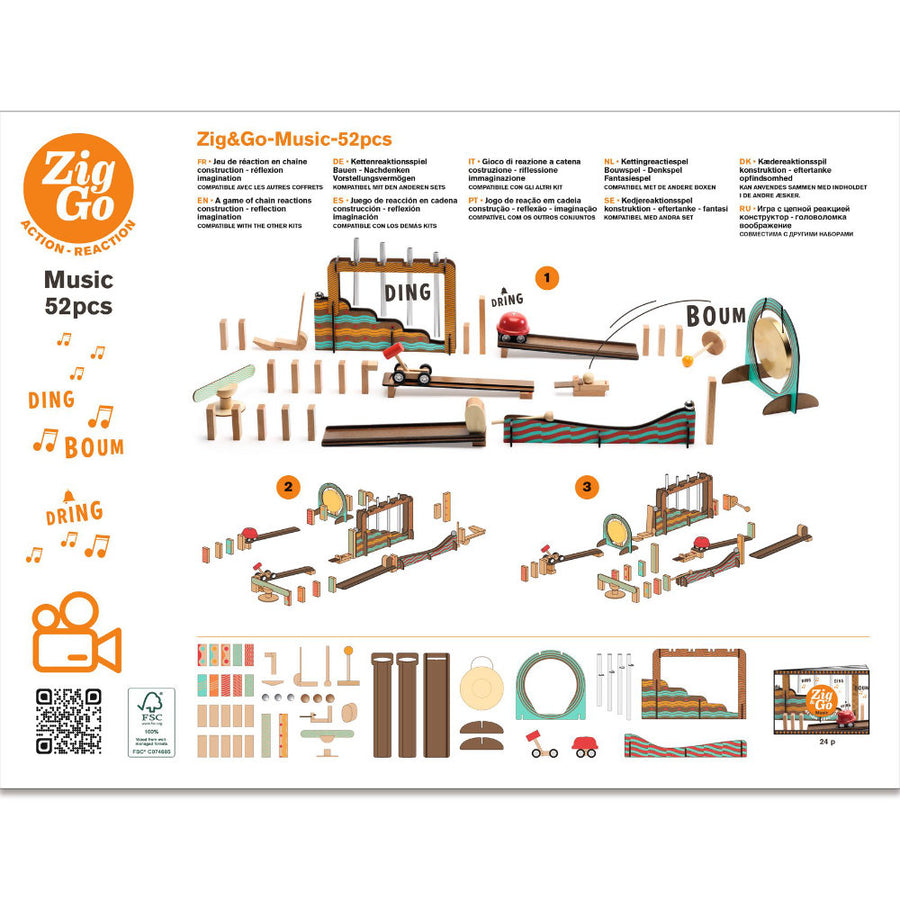 Djeco Zig & Go - Music Marble Run - 52 pcs - FSC 100% DJ05645