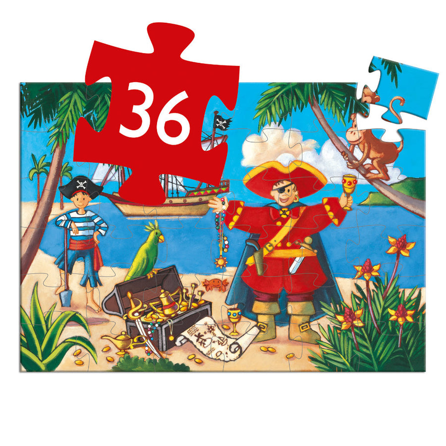 Djeco The Pirate and his Treasure Jigsaw Puzzle - 36 pcs - FSC MIX DJ07220