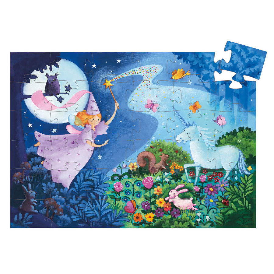 Djeco The Fairy and the Unicorn Jigsaw Puzzle - 36 pcs - FSC MIX DJ07225