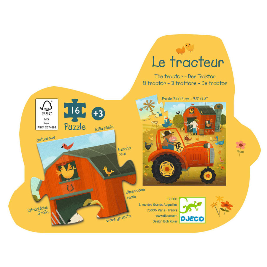 Djeco The Tractor Jigsaw Puzzles - 16 pcs DJ07275