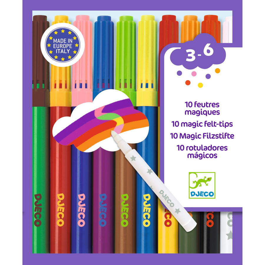 Djeco Colours For Little Ones - Felt-Tips 10 Magic Felt Tips DJ08827