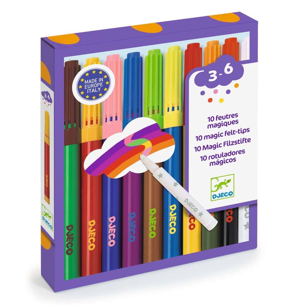 Djeco Colours For Little Ones - Felt-Tips 10 Magic Felt Tips DJ08827