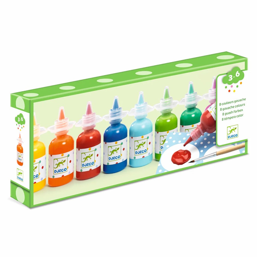Djeco Colours For Little Ones - Painting 8 Bottles Of Poster Paint DJ08861
