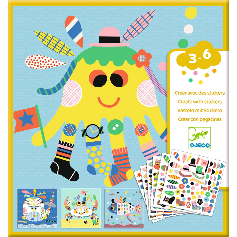 Djeco Small Gifts For The Little Ones - Stickers - Sea creatures DJ08931
