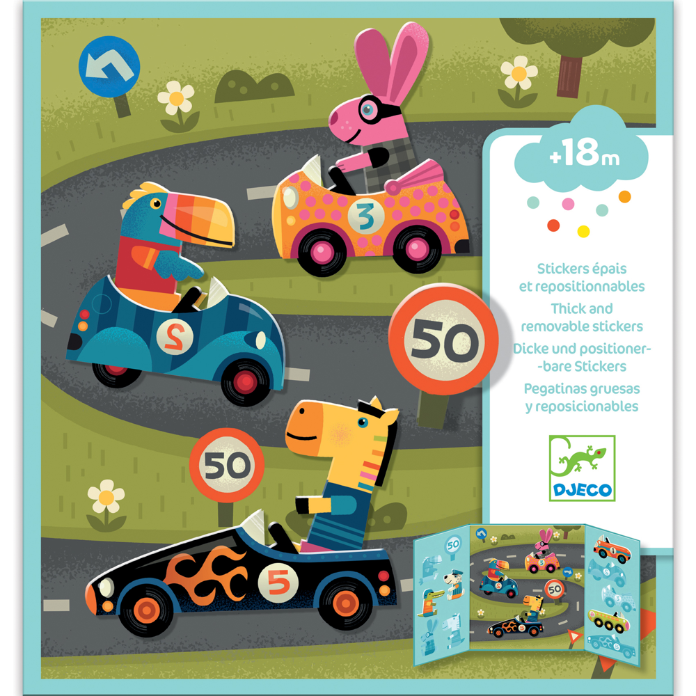 Djeco Small Gifts For Little Ones - Stickers Cars DJ09073