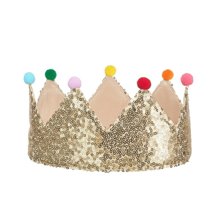 Rockahula Gold Sequin Pom Pom Crown DRM06G