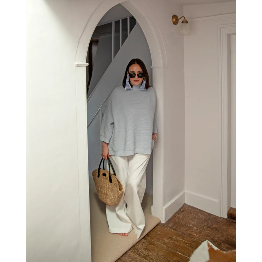 Chalk Dover Glasses Chain - Sky Blue Stripe